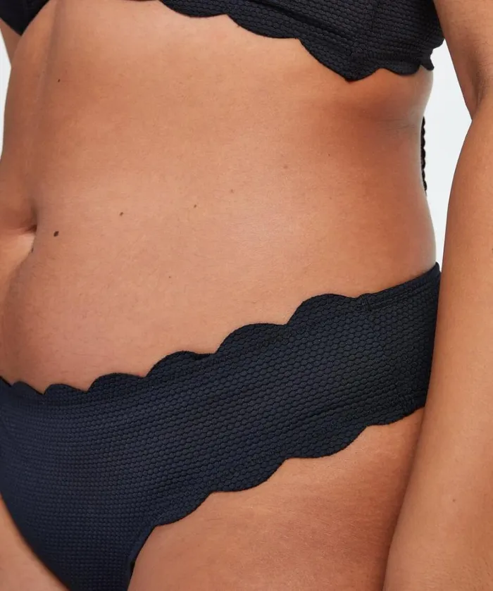 Hunkemller Bikini Bottoms Scallop 8211 Black Black 8211 Women Hunkemller Bikini Bottoms Scallop 8211 Black Black 8211 Women