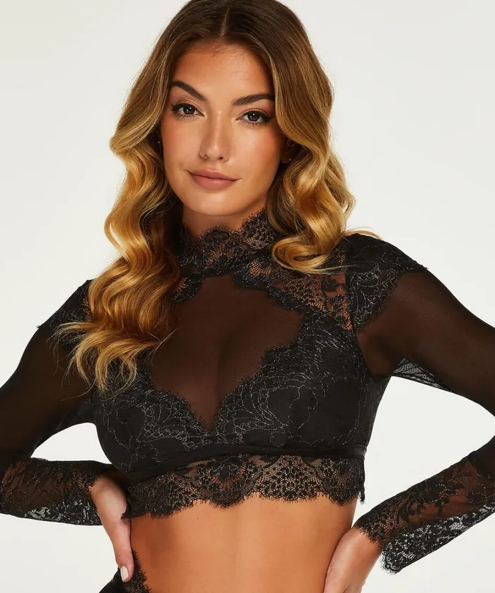 Hunkemller Cynthia Longsleeved Bralette 8211 Black 8211 Women