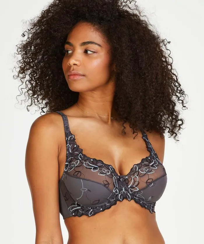 Hunkemller Diva NonPadded Underwired Bra 8211 Gray Gray 8211 Women