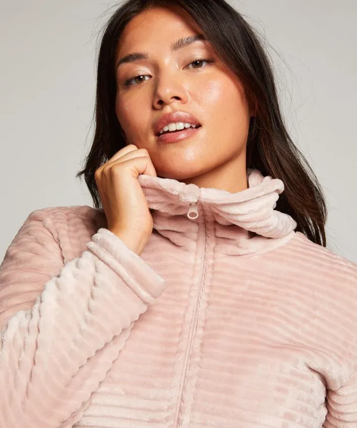 Hunkemller Fleece Zip Bathrobe 8211 Pink Pink 8211 Women Hunkemller Fleece Zip Bathrobe 8211 Pink Pink 8211 Women