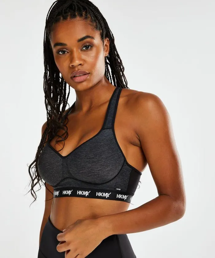 Hunkemller HKMX Sports Bra The All Star Level 2 8211 Gray Gray 8211 Women
