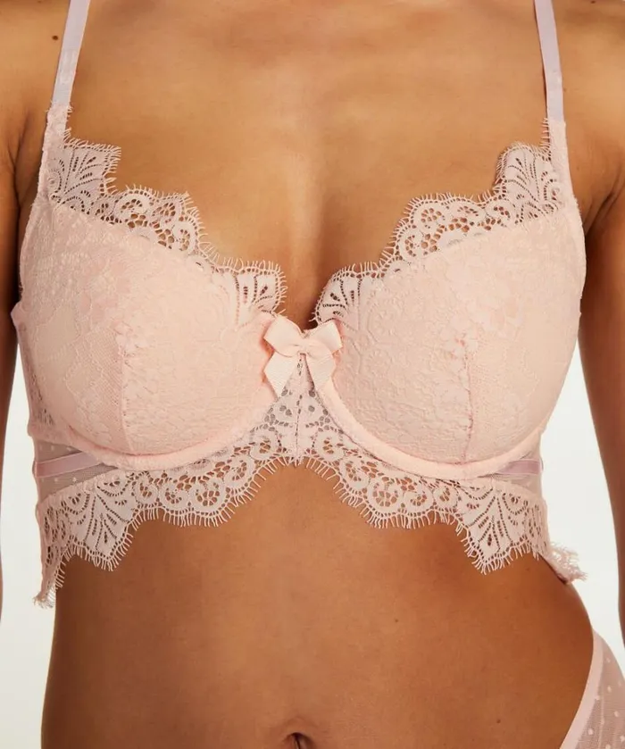 Hunkemller Marilee Padded Underwired Longline Bra 8211 Pink Pink 8211 Women Hunkemller Marilee Padded Underwired Longline Bra 8211 Pink Pink 8211 Women