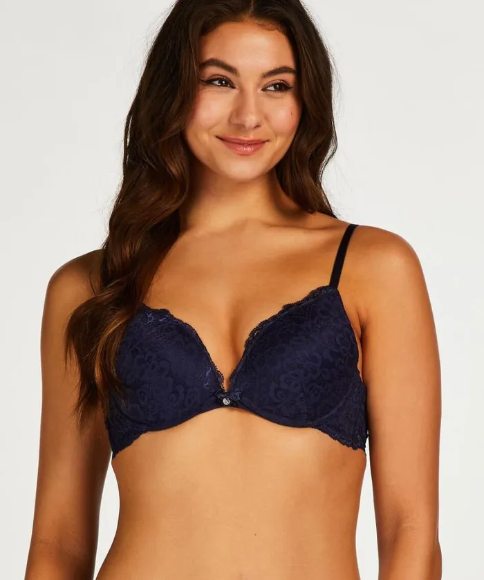 Hunkemller Marine Padded PushUp Underwired Bra 8211 Blue Blue 8211 Women