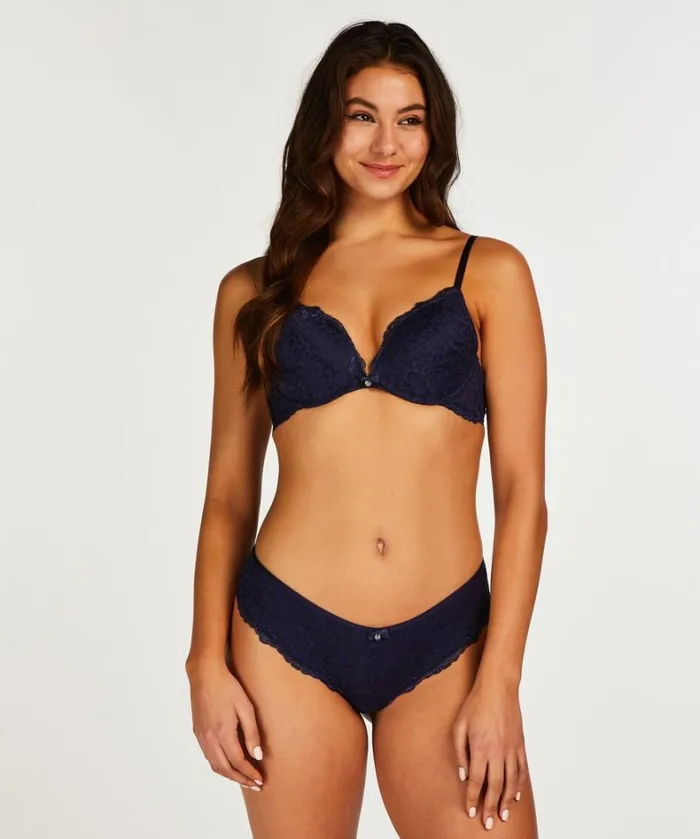 Hunkemller Marine Padded PushUp Underwired Bra 8211 Blue Blue 8211 Women Hunkemller Marine Padded PushUp Underwired Bra 8211 Blue Blue 8211 Women
