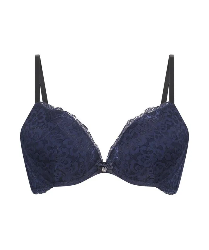Hunkemller Marine Padded PushUp Underwired Bra 8211 Blue Blue 8211 Women Hunkemller Marine Padded PushUp Underwired Bra 8211 Blue Blue 8211 Women