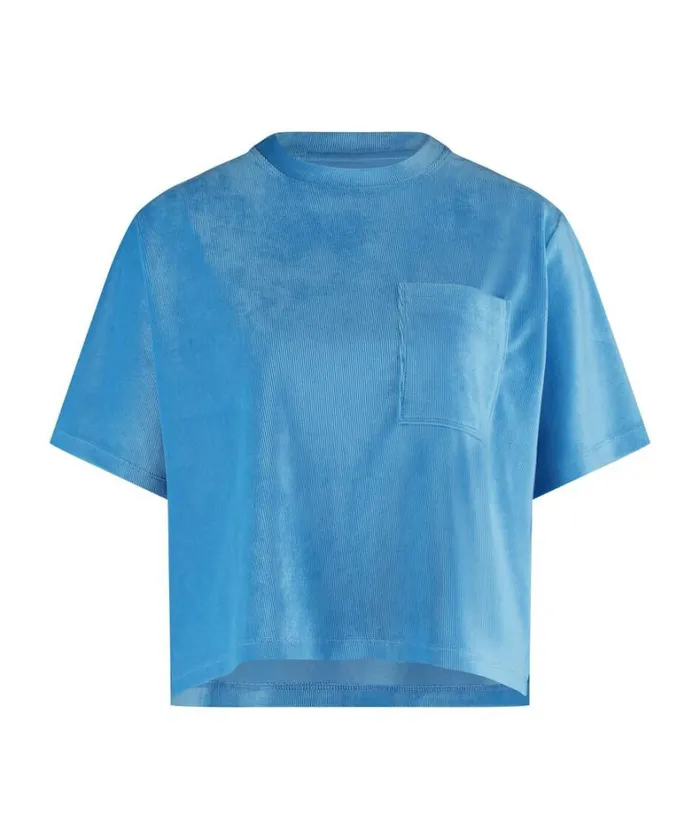 Hunkemller Rib Velours Top 8211 Blue Blue 8211 Women Hunkemller Rib Velours Top 8211 Blue Blue 8211 Women