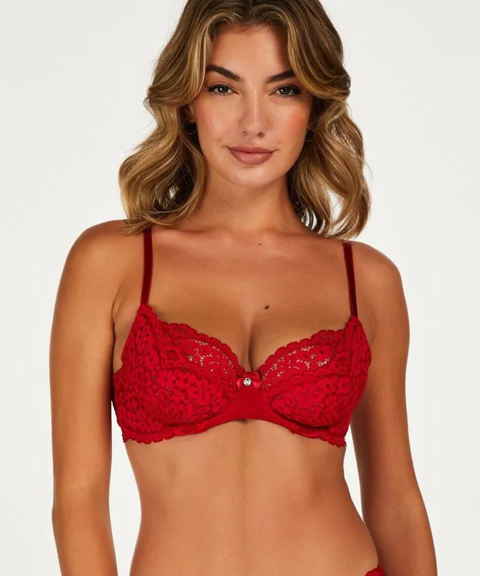 Hunkemller Rose NonPadded Underwired Bra 8211 Red Red 8211 Women