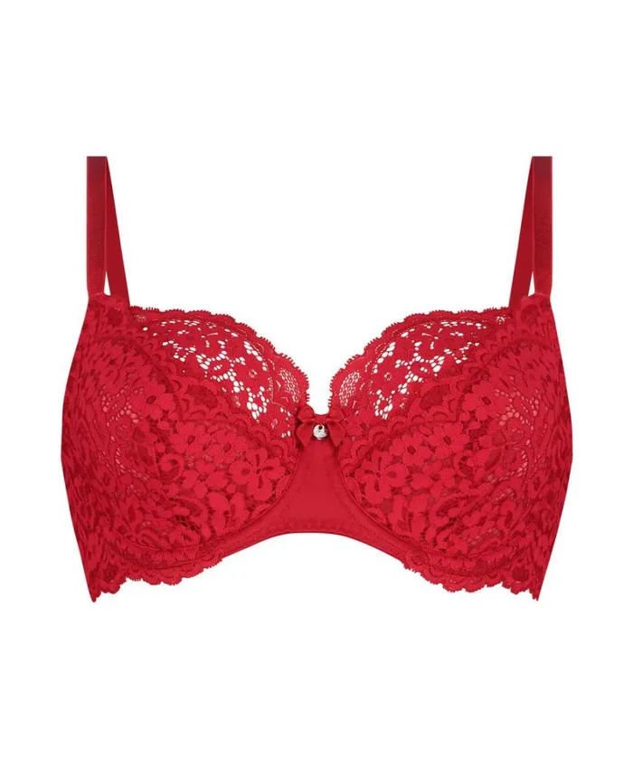 Hunkemller Rose NonPadded Underwired Bra 8211 Red Red 8211 Women Hunkemller Rose NonPadded Underwired Bra 8211 Red Red 8211 Women