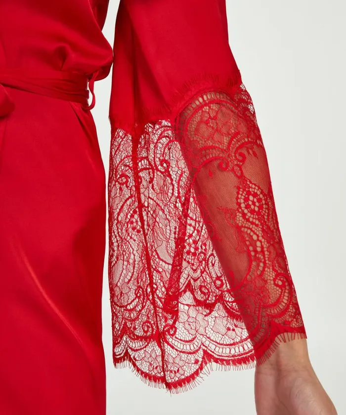 Hunkemller Satin Kimono 8211 Red Red 8211 Women