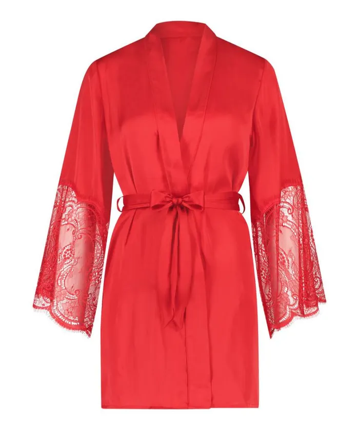 Hunkemller Satin Kimono 8211 Red Red 8211 Women
