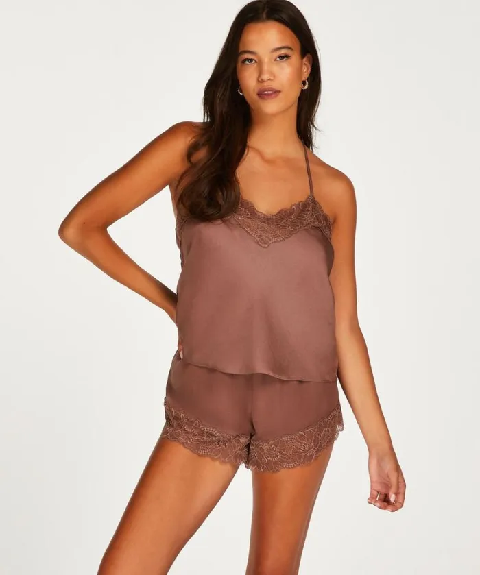 Hunkemller Satin Shorts 8211 Brown Brown 8211 Women