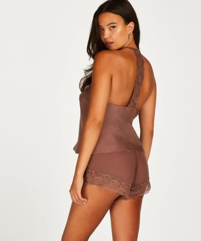 Hunkemller Satin Shorts 8211 Brown Brown 8211 Women