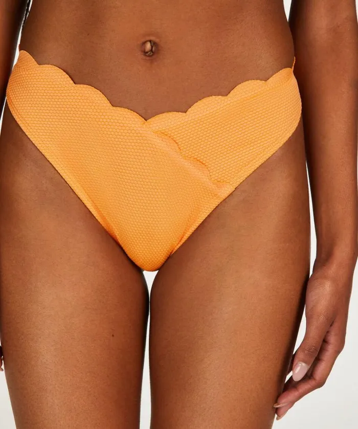 Hunkemller Scallop Highleg Bikini Bottoms 8211 Orange Orange 8211 Women Hunkemller Scallop Highleg Bikini Bottoms 8211 Orange Orange 8211 Women