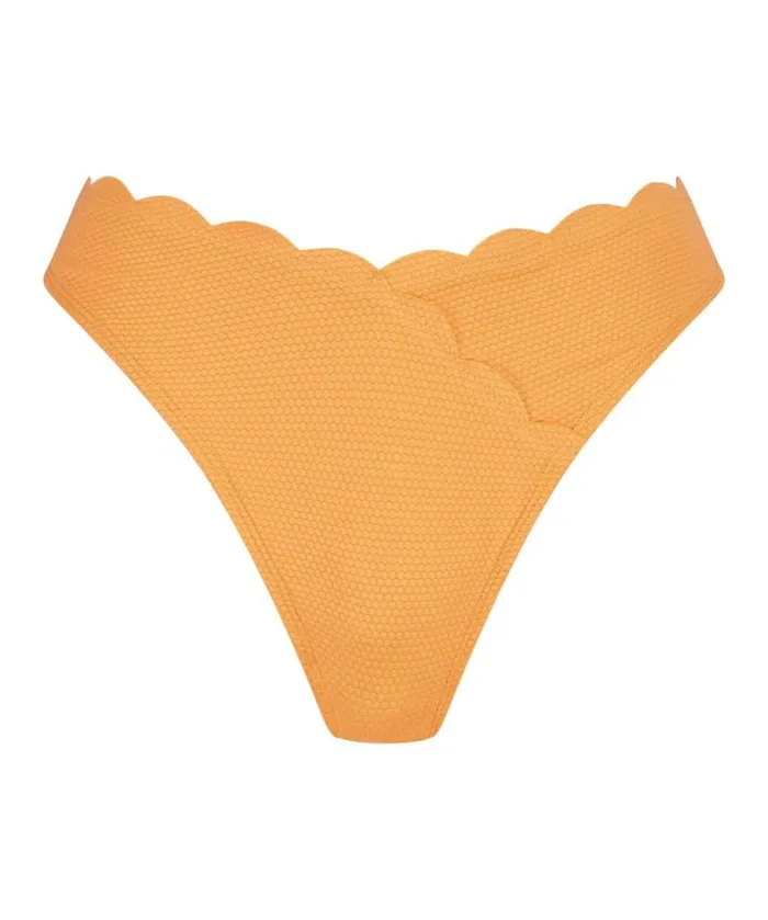 Hunkemller Scallop Highleg Bikini Bottoms 8211 Orange Orange 8211 Women Hunkemller Scallop Highleg Bikini Bottoms 8211 Orange Orange 8211 Women