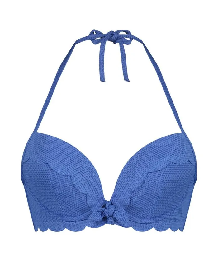 Hunkemller Scallop Padded Underwired Bikinitop 8211 Blue 8211 Women Hunkemller Scallop Padded Underwired Bikinitop 8211 Blue 8211 Women