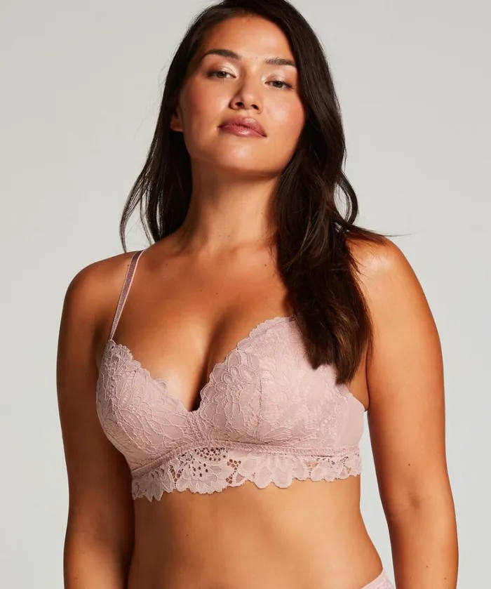 Hunkemller Shiloh Padded Longline NonUnderwired Bra 8211 Pink Pink 8211 Women