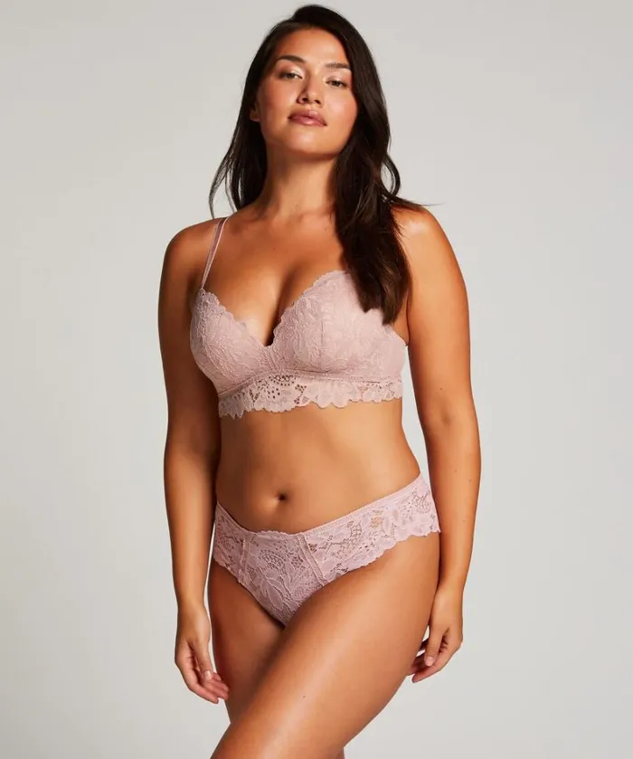 Hunkemller Shiloh Padded Longline NonUnderwired Bra 8211 Pink Pink 8211 Women