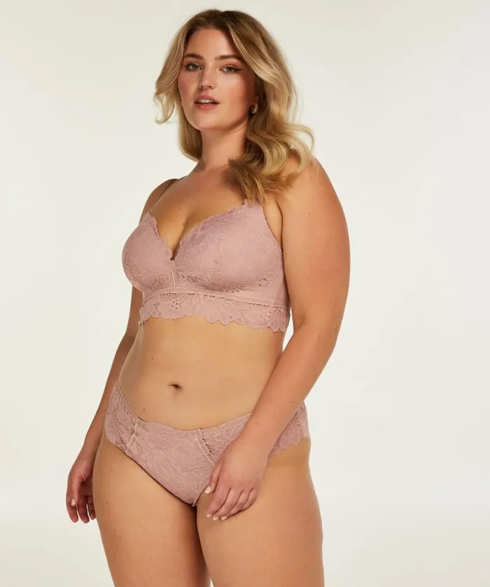 Hunkemller Shiloh Padded Longline NonUnderwired Bra 8211 Pink Pink 8211 Women