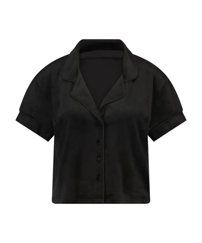 Hunkemller Short Sleeve Velour Jacket 8211 Black Black 8211 Women