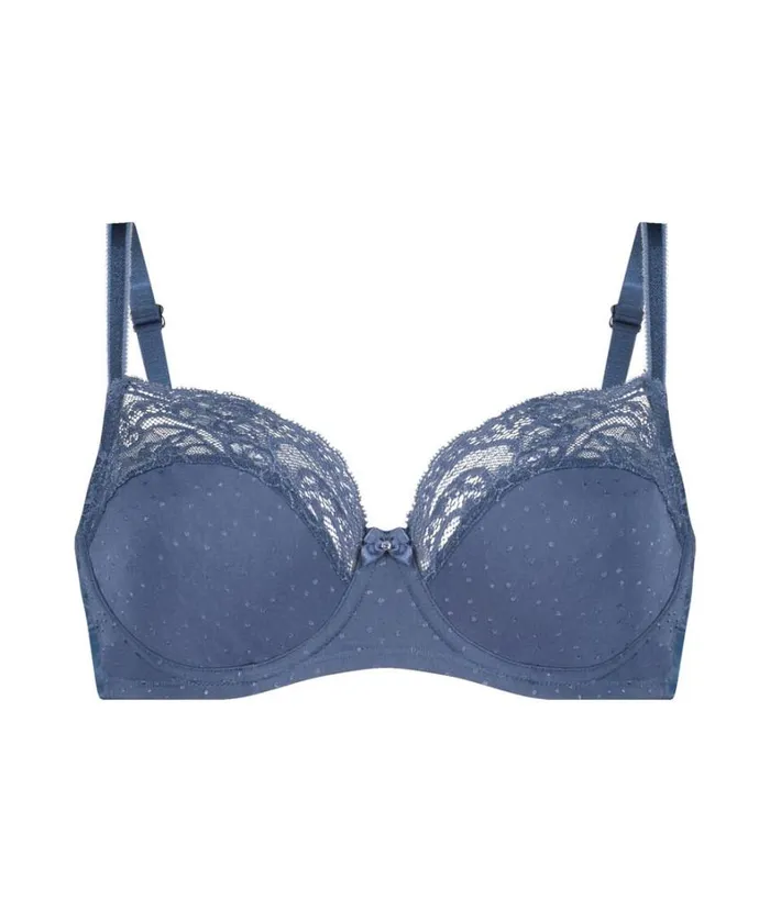 Hunkemller Sophie NonPadded Underwired Bra 8211 Blue Blue 8211 Women Hunkemller Sophie NonPadded Underwired Bra 8211 Blue Blue 8211 Women