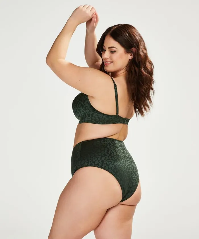 Hunkemller Tonal Leo Padded Underwired Bikini Top Cup E 8211 Green Green 8211 Women