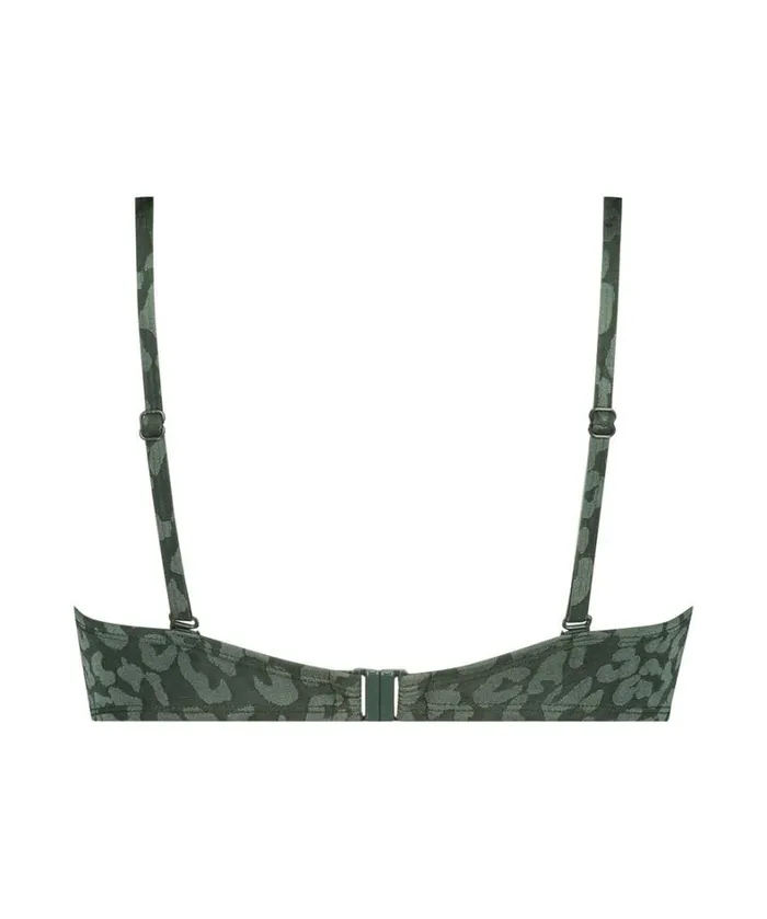 Hunkemller Tonal Leo Padded Underwired Bikini Top Cup E 8211 Green Green 8211 Women