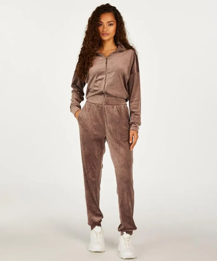 Hunkemller Velours Jogging Pants 8211 Brown Brown 8211 Women