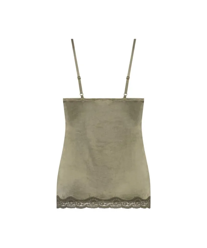 Hunkemller Velvet Lace Cami 8211 Green Green 8211 Women