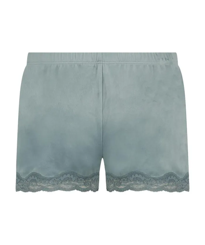 Hunkemller Velvet Lace Shorts 8211 Blue Blue 8211 Women
