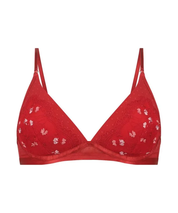 Hunkemller Violet Padded NonWired Bra 8211 Red Red 8211 Women Hunkemller Violet Padded NonWired Bra 8211 Red Red 8211 Women