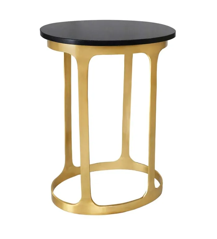 Indoor Living Black Marble Top Oval Accent Table 8211 BlackGold Plow and Hearth Accent Tables