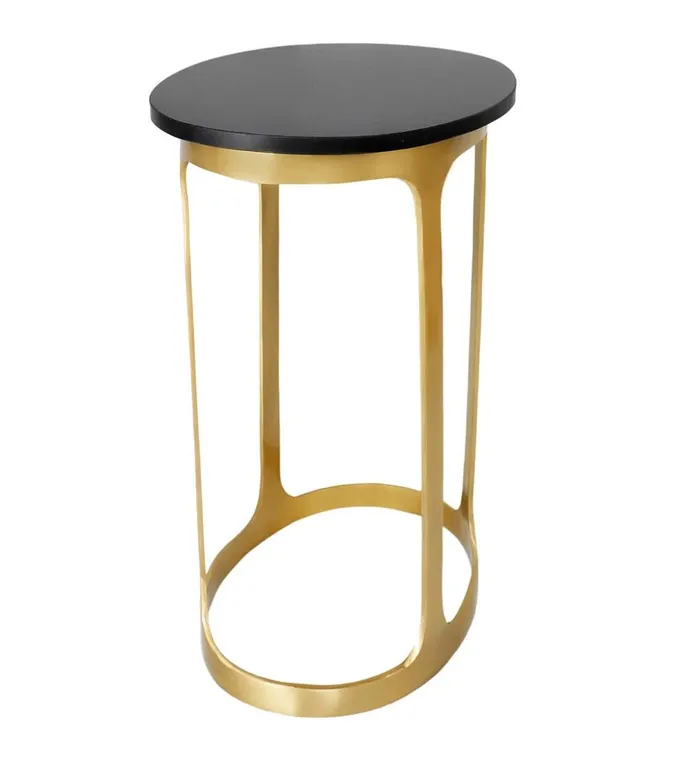 Indoor Living Black Marble Top Oval Accent Table 8211 BlackGold Plow and Hearth Accent Tables
