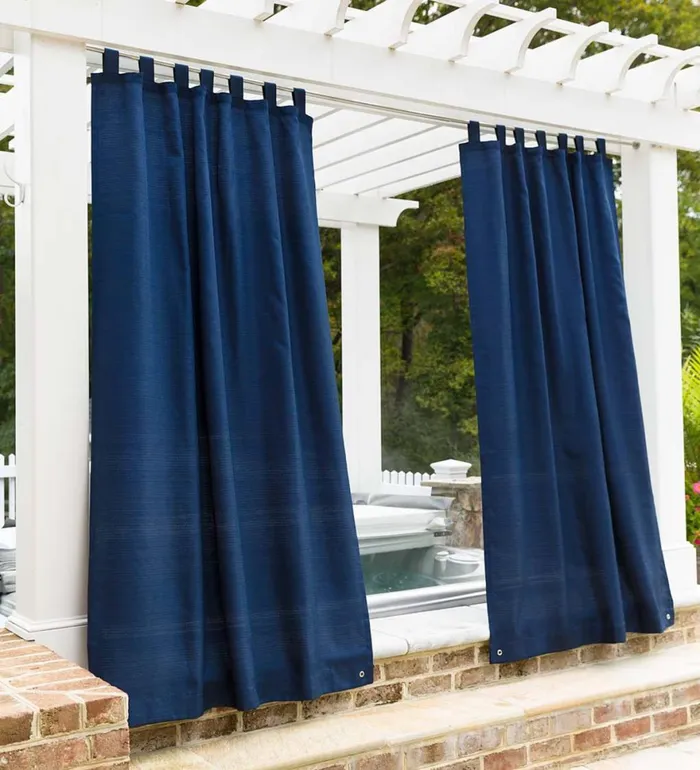 Indoor Living Grasscloth Outdoor Curtain Panel With Grommet Top Plow and Hearth Curtain Panels