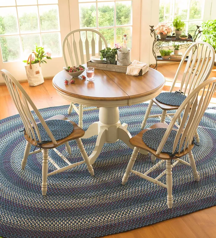 Indoor Living IndoorOutdoor Braided Polypro Roanoke Round Chair Pad With Ties 8211 Black Multi Plow and Hearth Braided Rugs Indoor Living IndoorOutdoor Braided Polypro Roanoke Round Chair Pad With Ties 8211 Black Multi Plow and Hearth Braided Rugs
