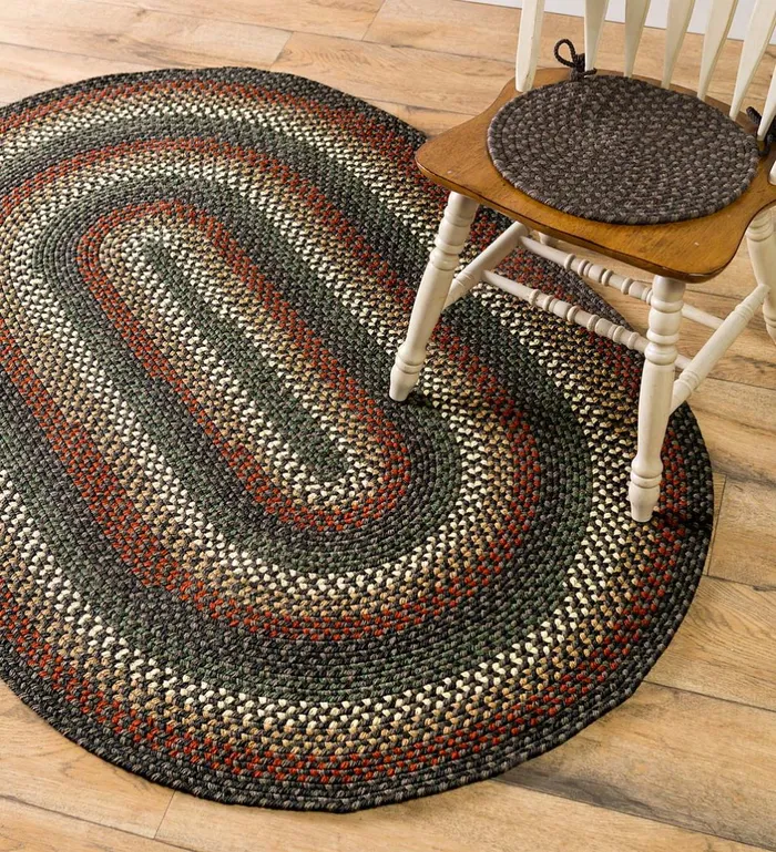 Indoor Living IndoorOutdoor Braided Polypro Roanoke Round Chair Pad With Ties 8211 Black Multi Plow and Hearth Braided Rugs Indoor Living IndoorOutdoor Braided Polypro Roanoke Round Chair Pad With Ties 8211 Black Multi Plow and Hearth Braided Rugs