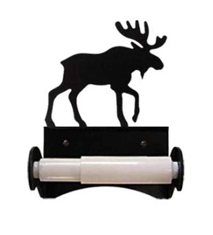 Indoor Living UsaMade Wrought Iron RollerStyle Toilet Paper Holder 8211 Bear Plow and Hearth Bath Accessories
