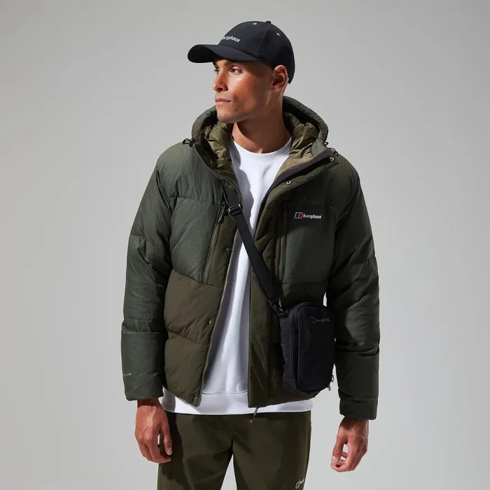 Insulated Men Berghaus Sabber Down Hooded Jacket 8211 Dark Green