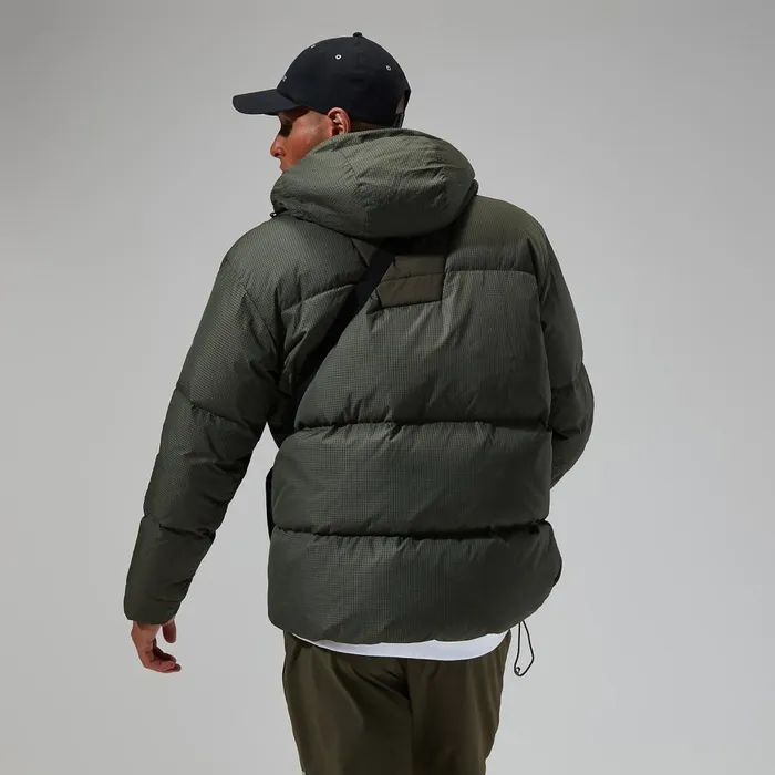 Insulated Men Berghaus Sabber Down Hooded Jacket 8211 Dark Green