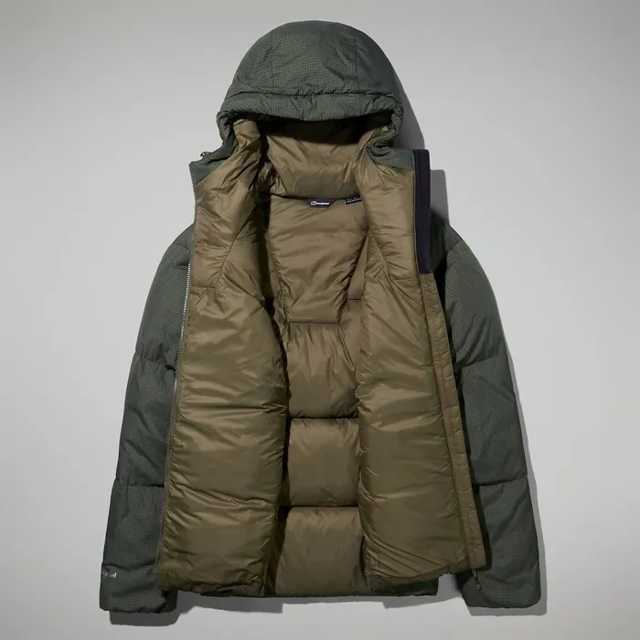 Insulated Men Berghaus Sabber Down Hooded Jacket 8211 Dark Green