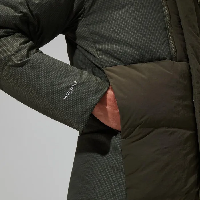 Insulated Men Berghaus Sabber Down Hooded Jacket 8211 Dark Green