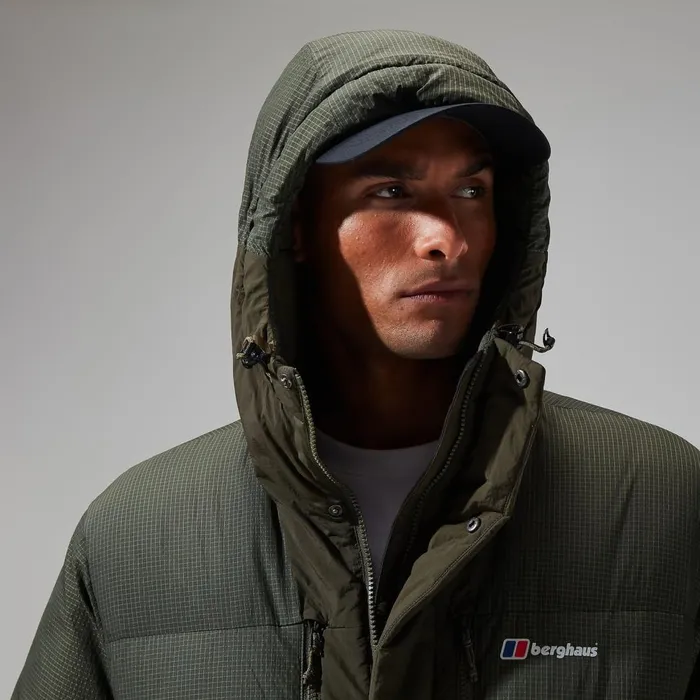 Insulated Men Berghaus Sabber Down Hooded Jacket 8211 Dark Green