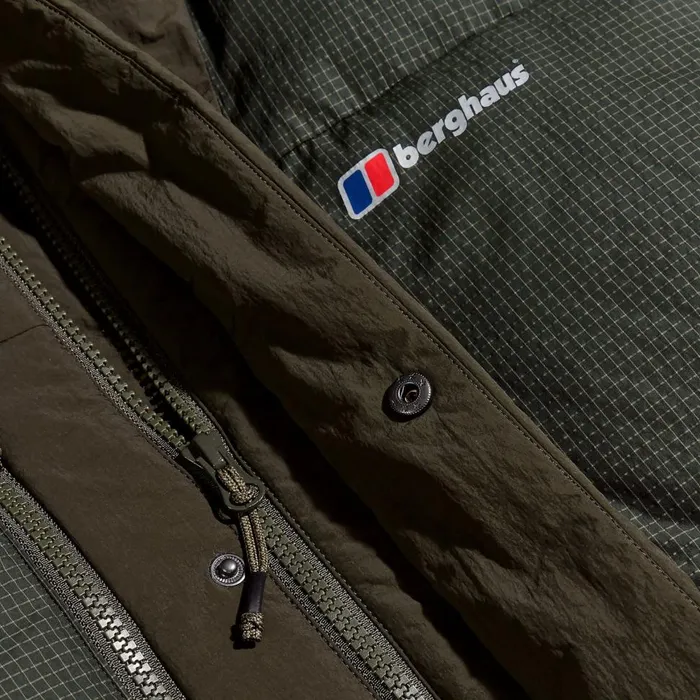 Insulated Men Berghaus Sabber Down Hooded Jacket 8211 Dark Green