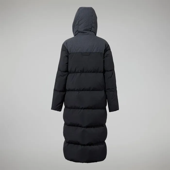 Insulated Women Berghaus Saffren Down Duster Hooded Jacket 8211 Black