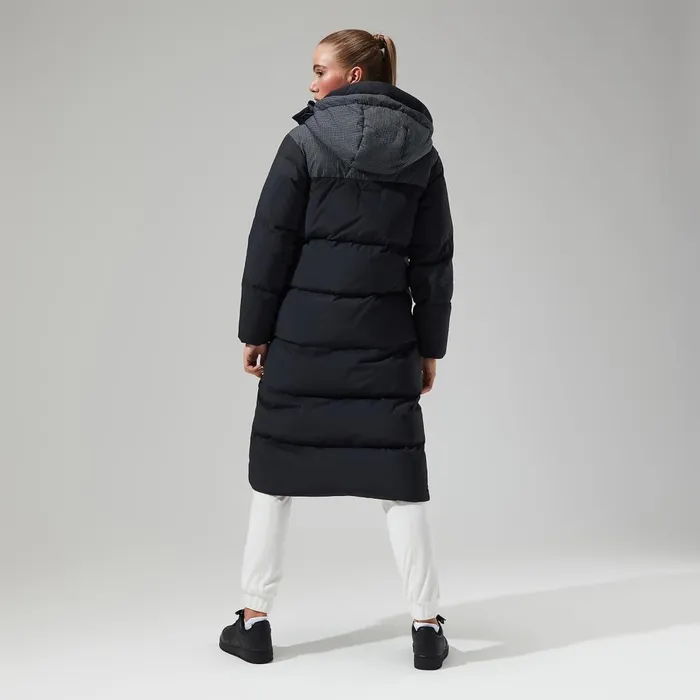 Insulated Women Berghaus Saffren Down Duster Hooded Jacket 8211 Black