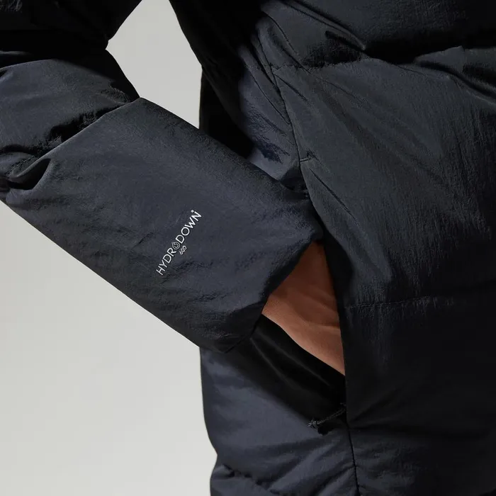 Insulated Women Berghaus Saffren Down Duster Hooded Jacket 8211 Black