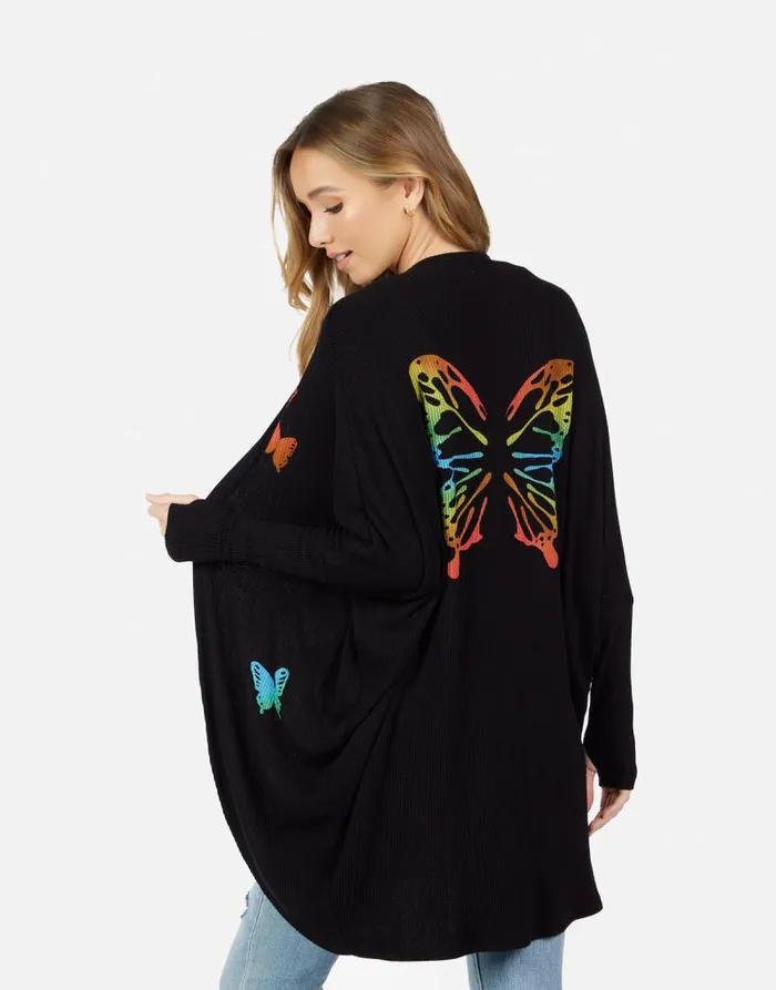 Irina Rainbow Butterflies Black Women Lauren Moshi Sweaters and Knits