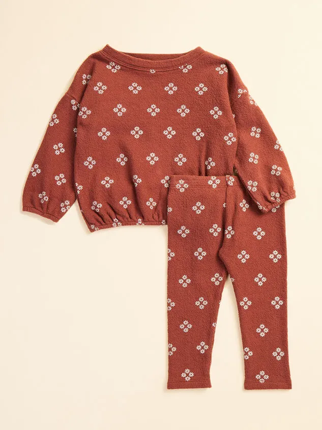 Isla Floral Knit Top And Pants Baby Set By Rylee Cru Brick Girl Altar039d State Playwear