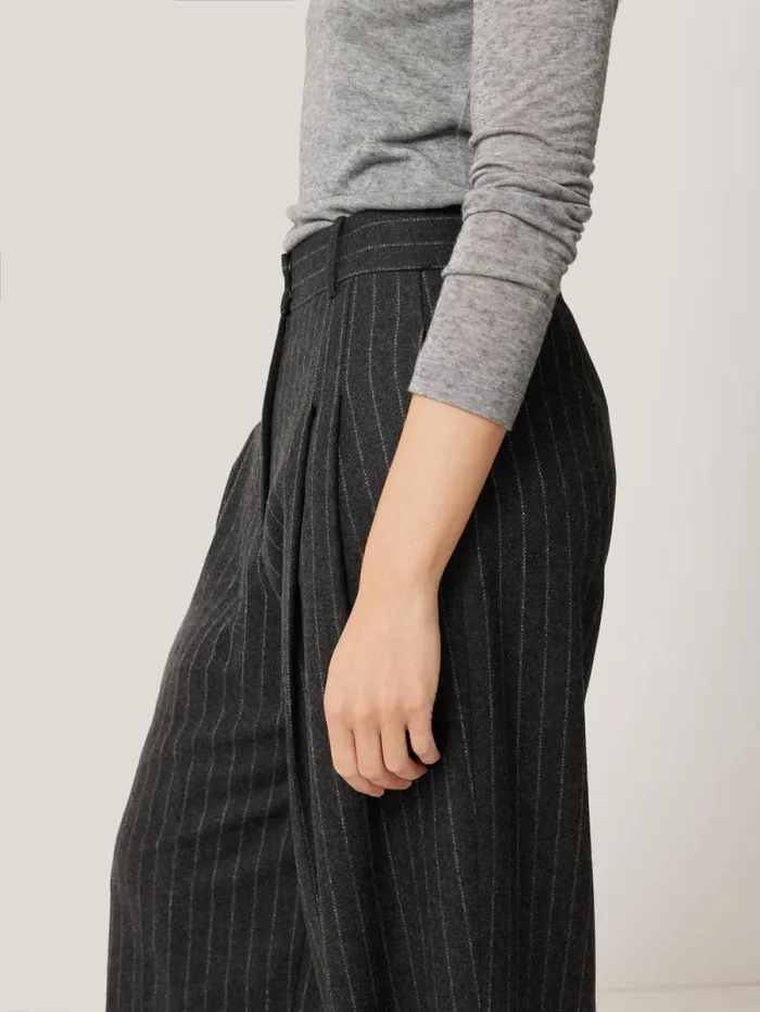 Italian Wool Kemp Pinstripe Trouser Grey Women Jigsaw Suits and Tailoring