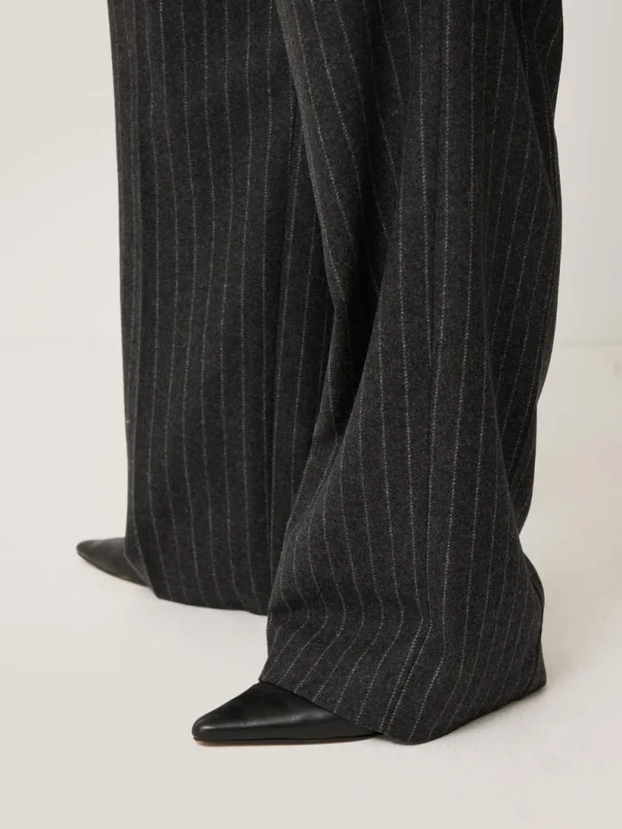 Italian Wool Kemp Pinstripe Trouser Grey Women Jigsaw Suits and Tailoring
