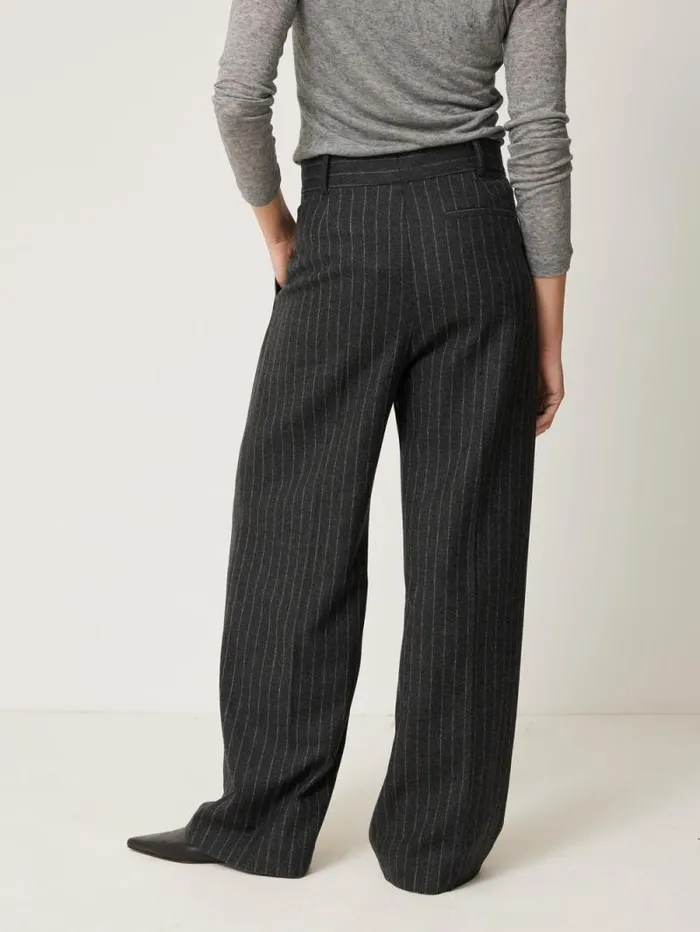 Italian Wool Kemp Pinstripe Trouser Grey Women Jigsaw Suits and Tailoring